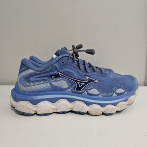 Mizuno Wave Sky 7 Blue Mesh Lace Up Men's Running Sneaker Low Top Athletic